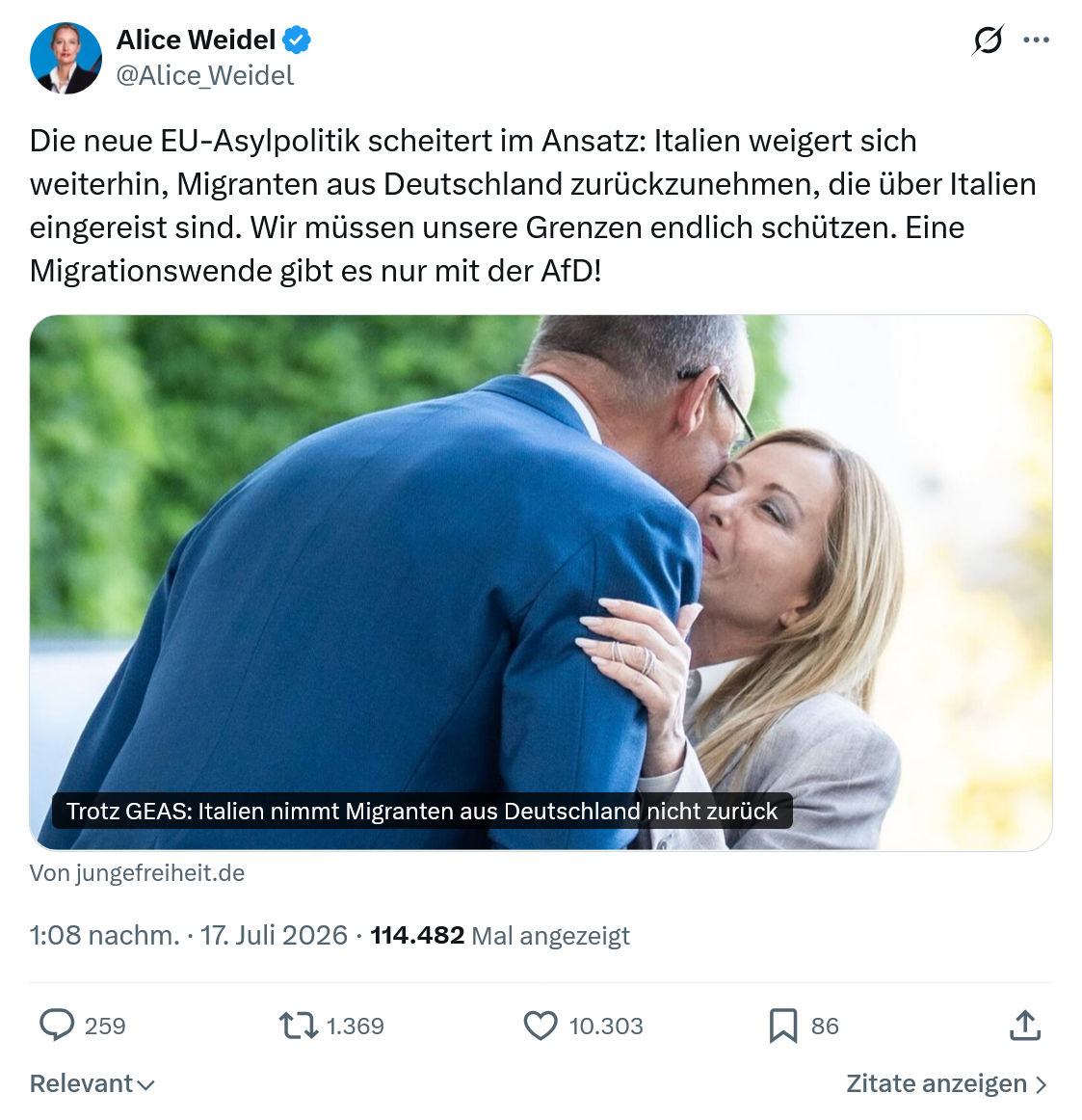 Alice Weidel: Die neue EU-Asylpolitik scheitert im Ansatz...