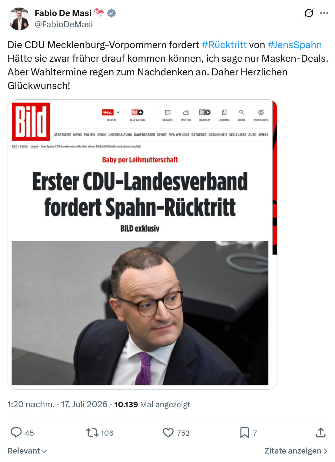 Fabio De Masi: Die CDU Mecklenburg-Vorpommern...