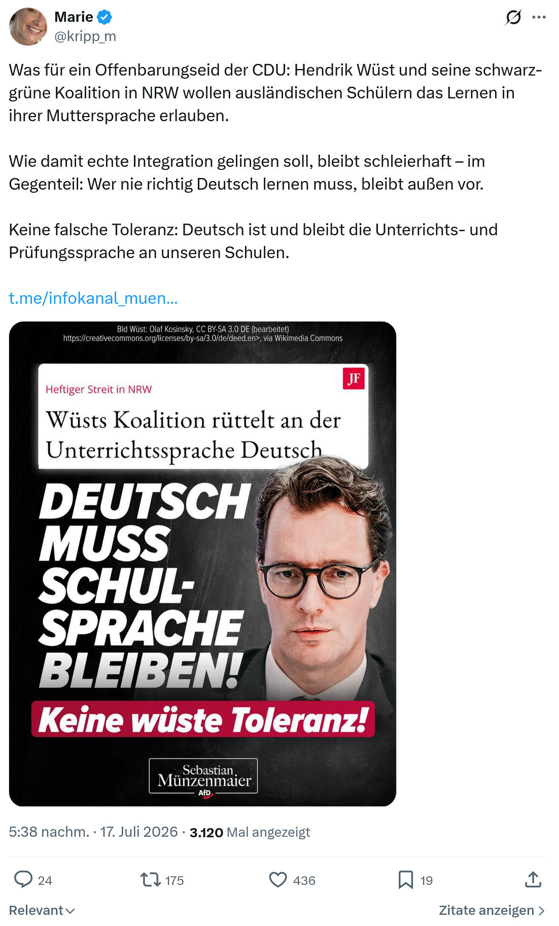 Marie kripp: Was für ein Offenbarungseid der CDU...