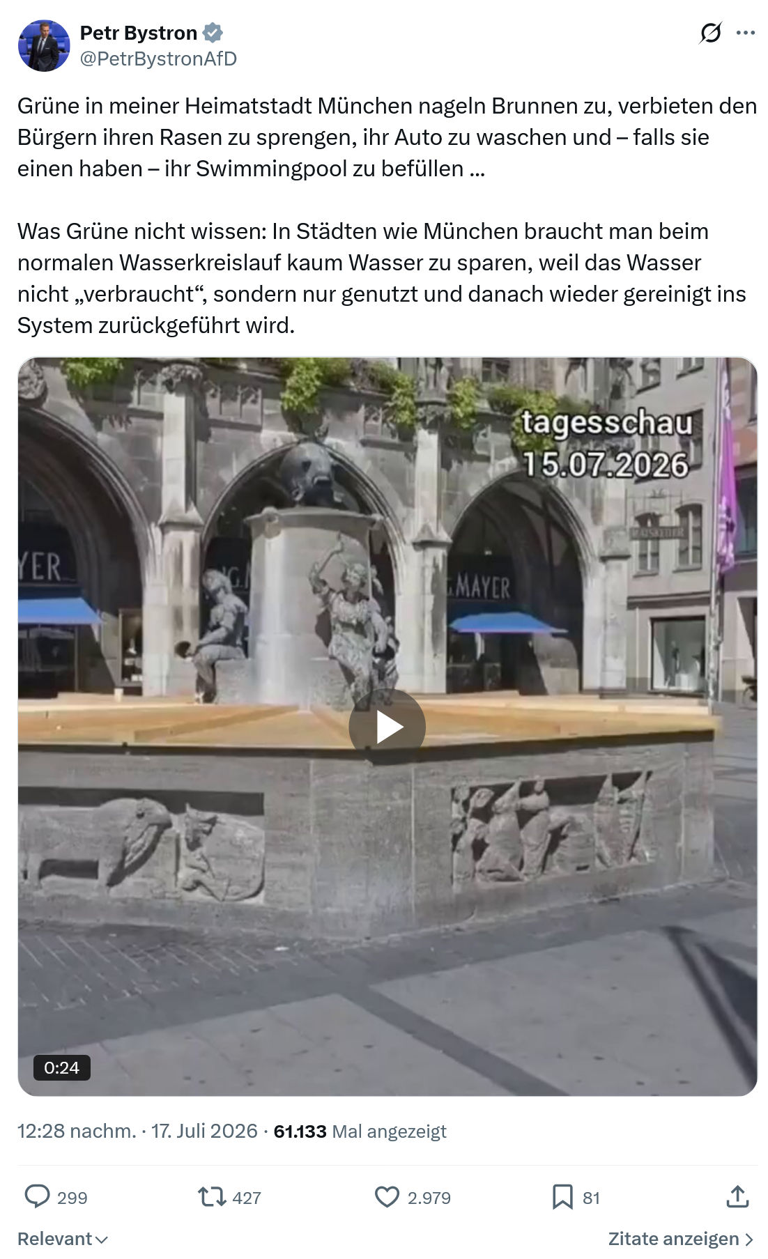 Petr Bystron: Grüne in meiner Heimatstadt München...