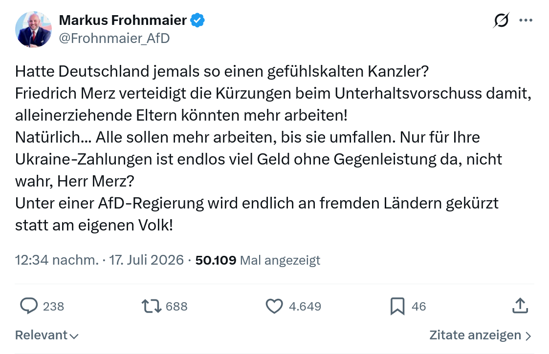 Markus Frohnmaier: Hatte Deutschland jemals...