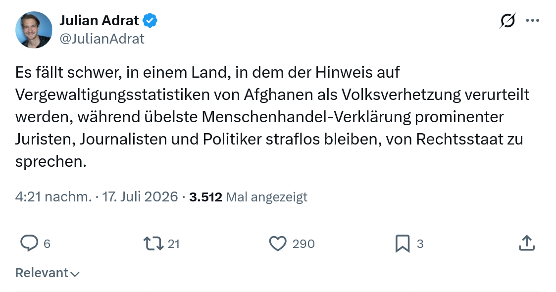 Julian Adrat: Es fällt schwer, in einem Land...