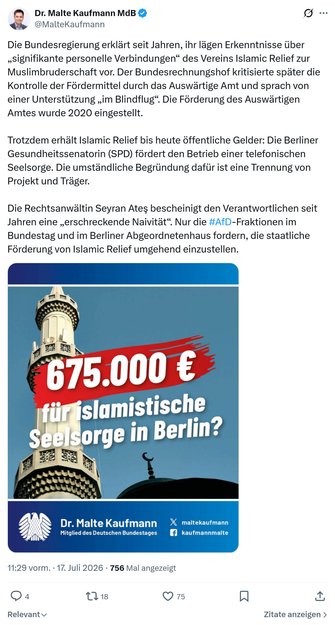 Malte Kaufmann: Die Bundesregierung erklärt seit Jahren...