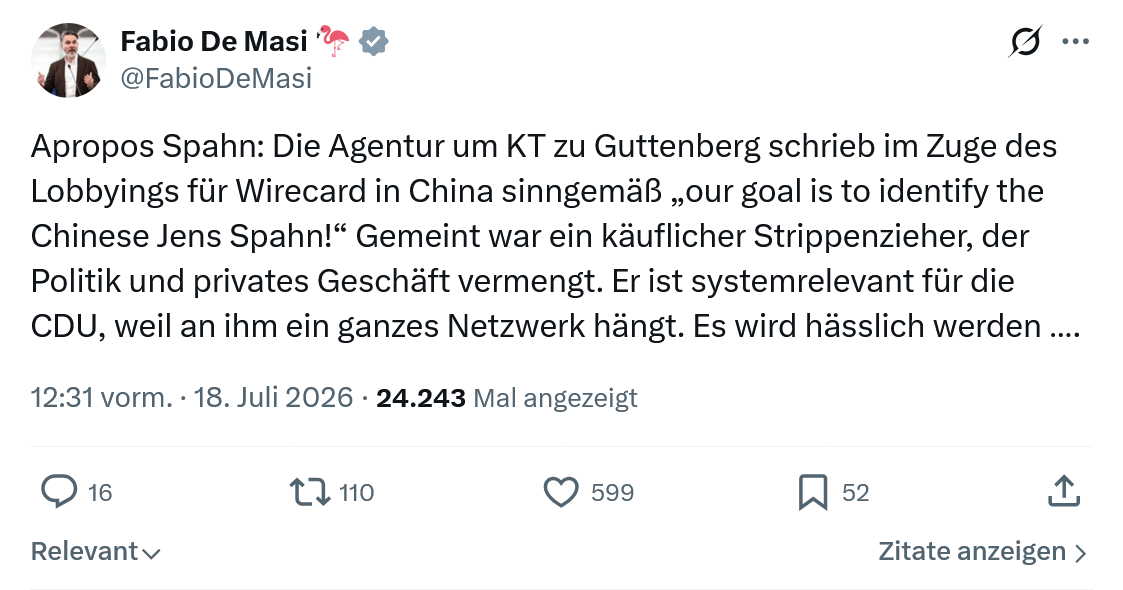Fabio De Masi: Apropos Spahn...