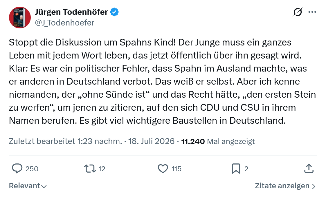 Jürgen Todenhöfer: Stoppt die Diskussion...