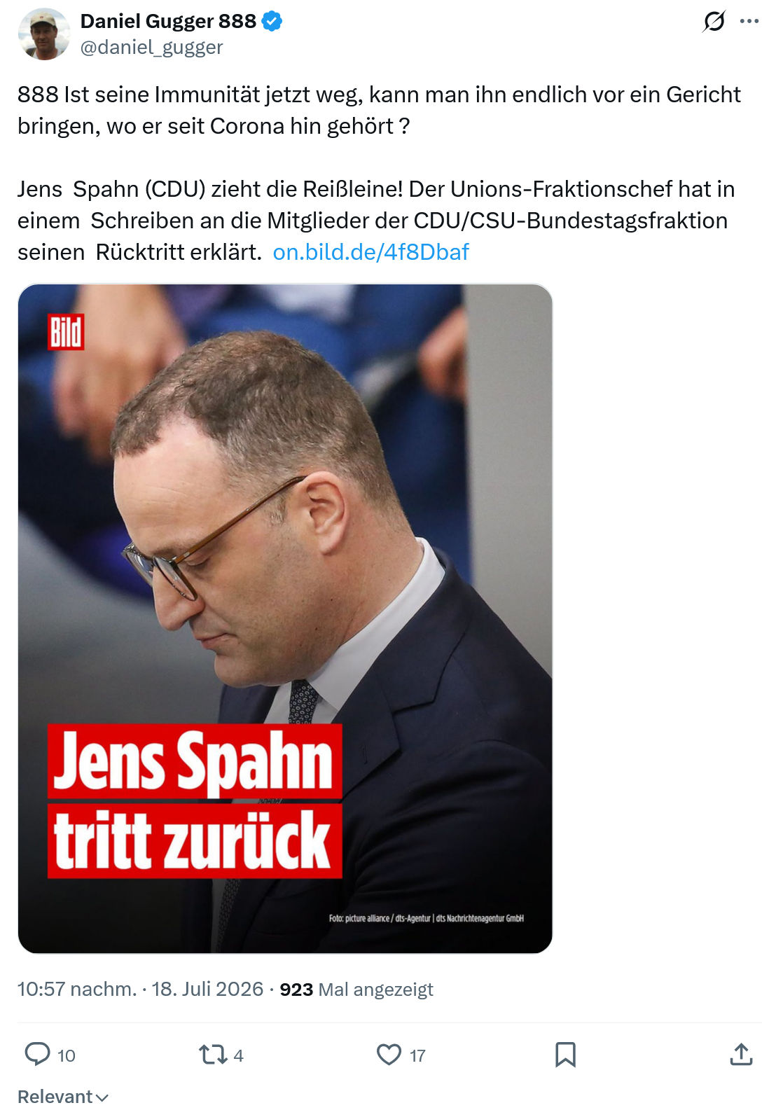 Daniel Gugger: 888 Ist seine Immunität jetzt weg...