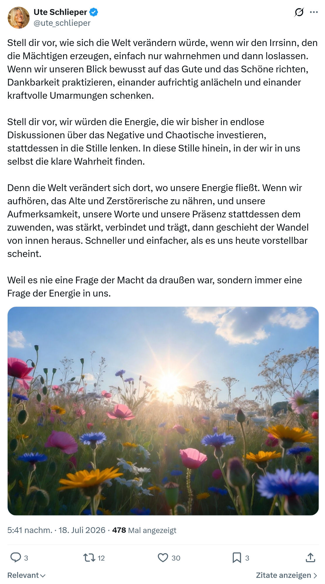 Ute Schlieper: Stell dir vor, wie sich die Welt...