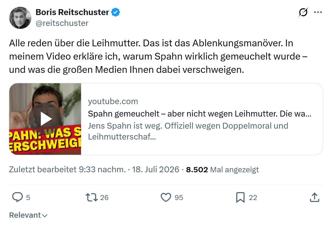 Boris Reitschuster: Alle reden über die Leihmutter...