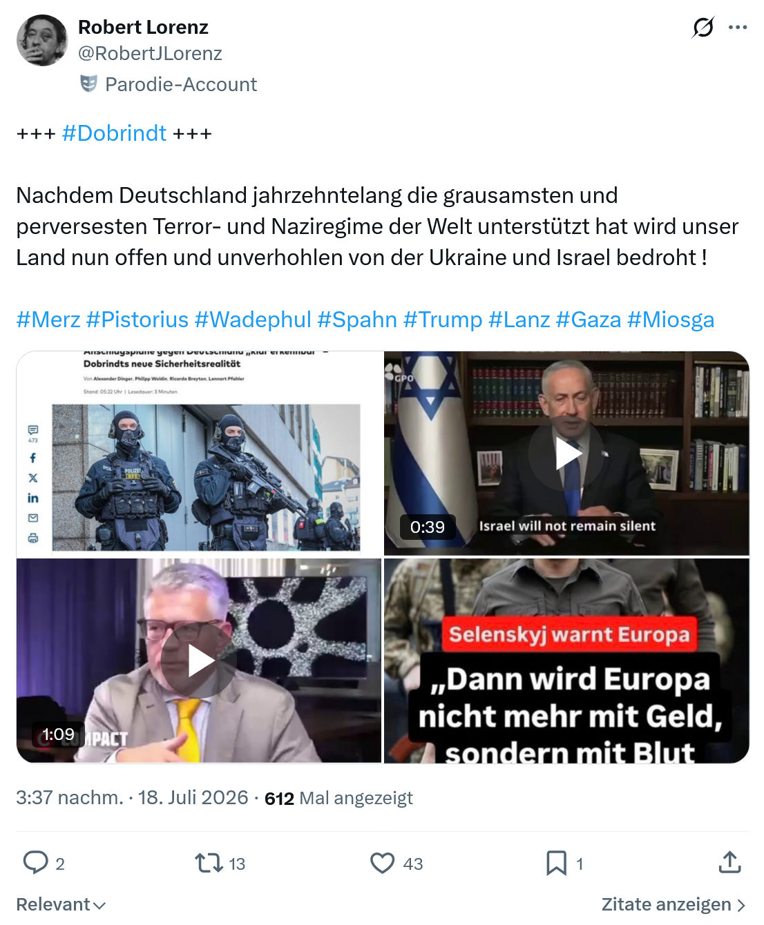 Robert Lorenz: #Dobrindt...