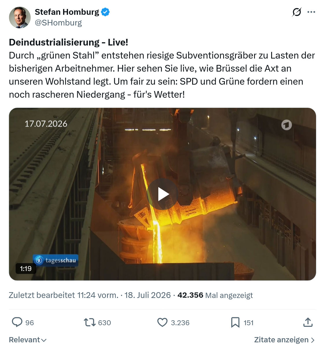 Stefan Homburg: Deindustrialisierung - Live...