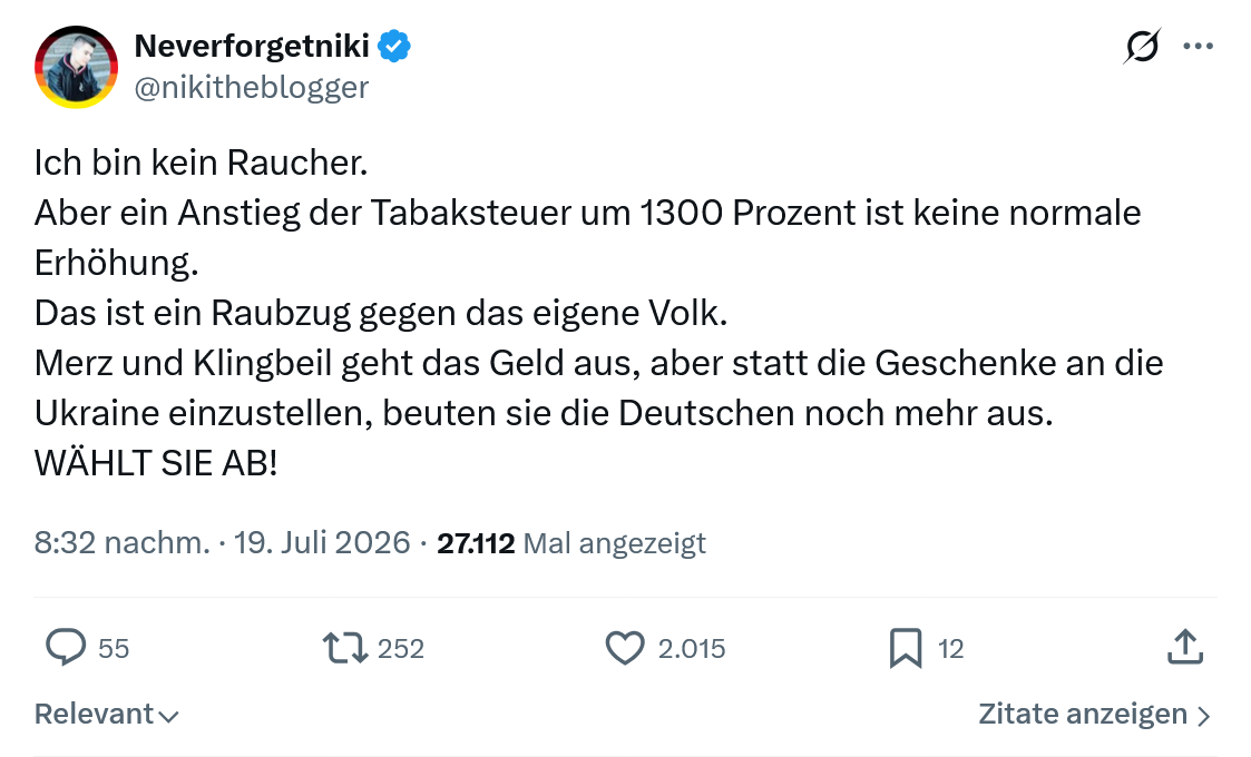 Neverforgetniki: Ich bin kein Raucher...