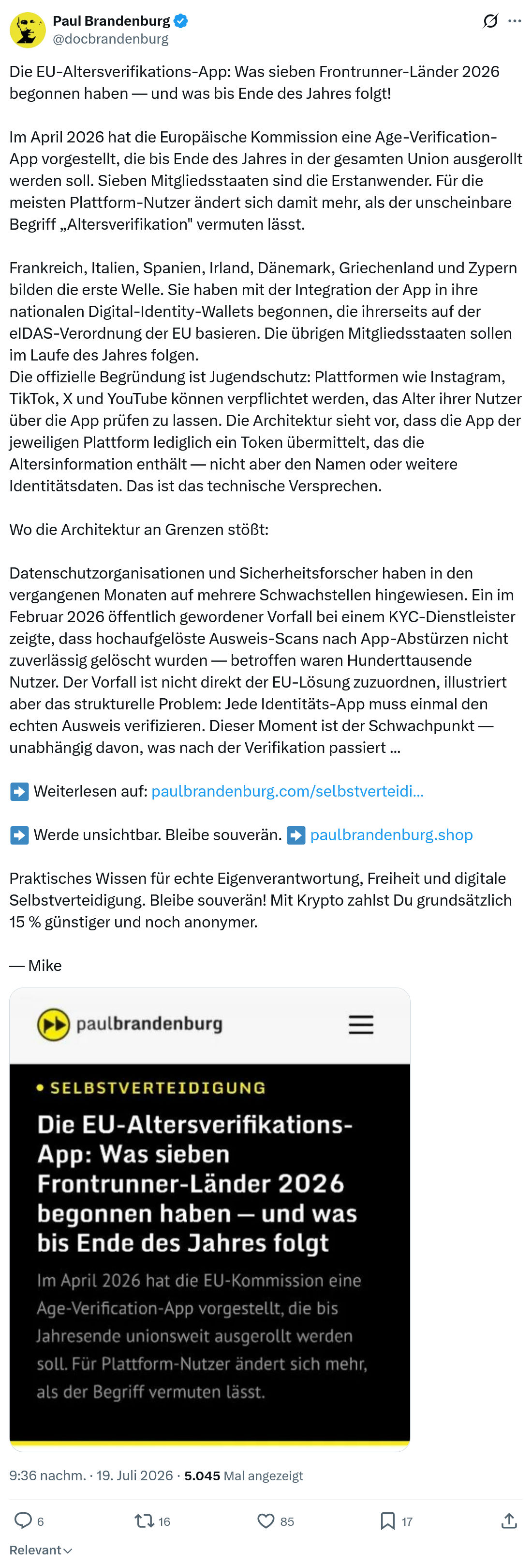 Paul Brandenburg: Die EU-Altersverifikations-App...