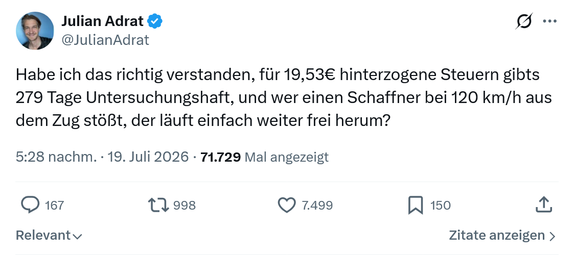 Julian Adrat: Habe ich das richtig verstanden...