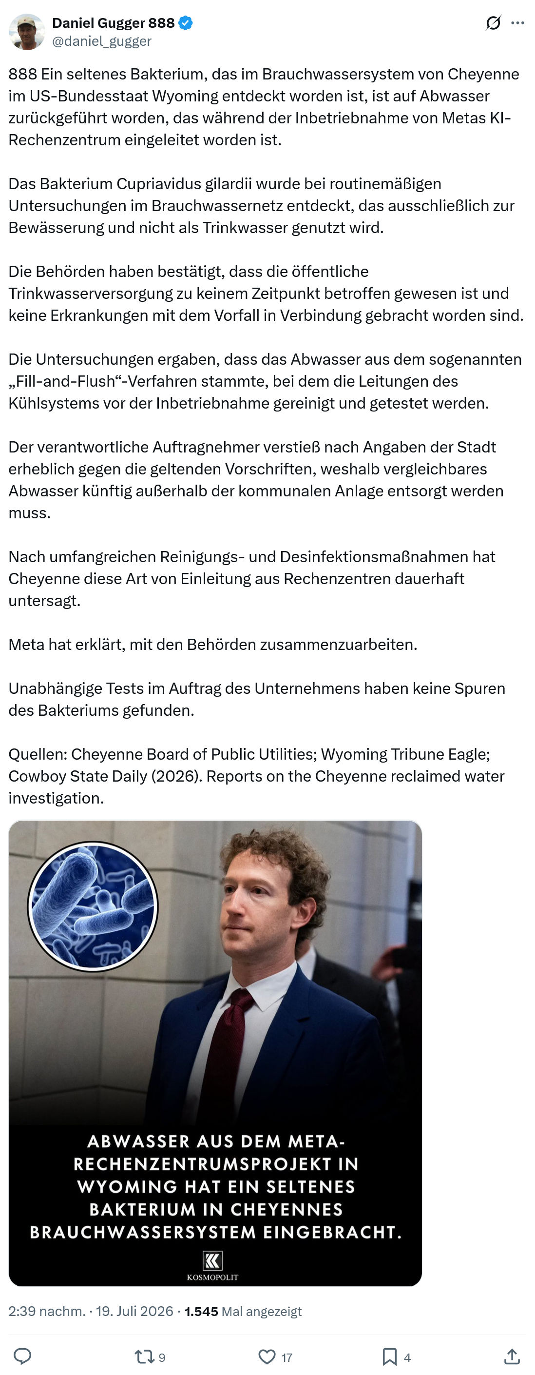 Daniel Gugger: Ein seltenes Bakterium...