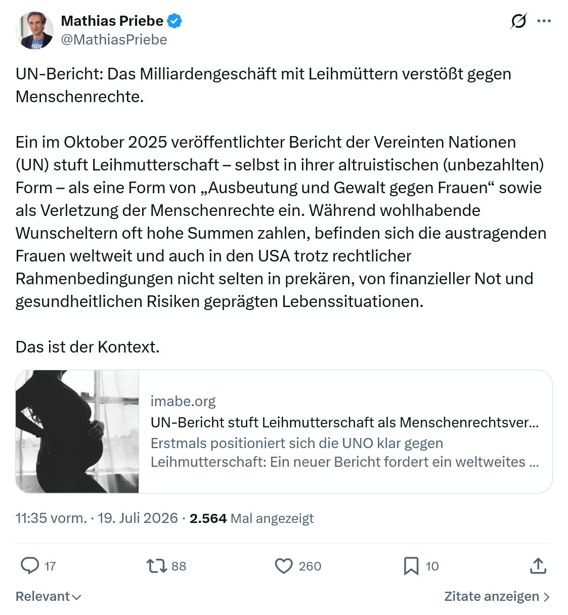 Mathias Priebe: UN-Bericht: Das Milliardengeschäft...