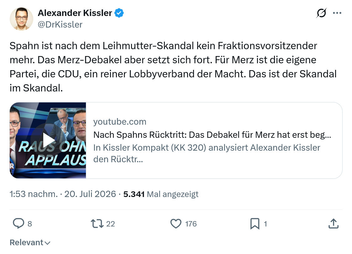 Alexander Kissler: Spahn ist nach dem Leihmutter-Skandal...