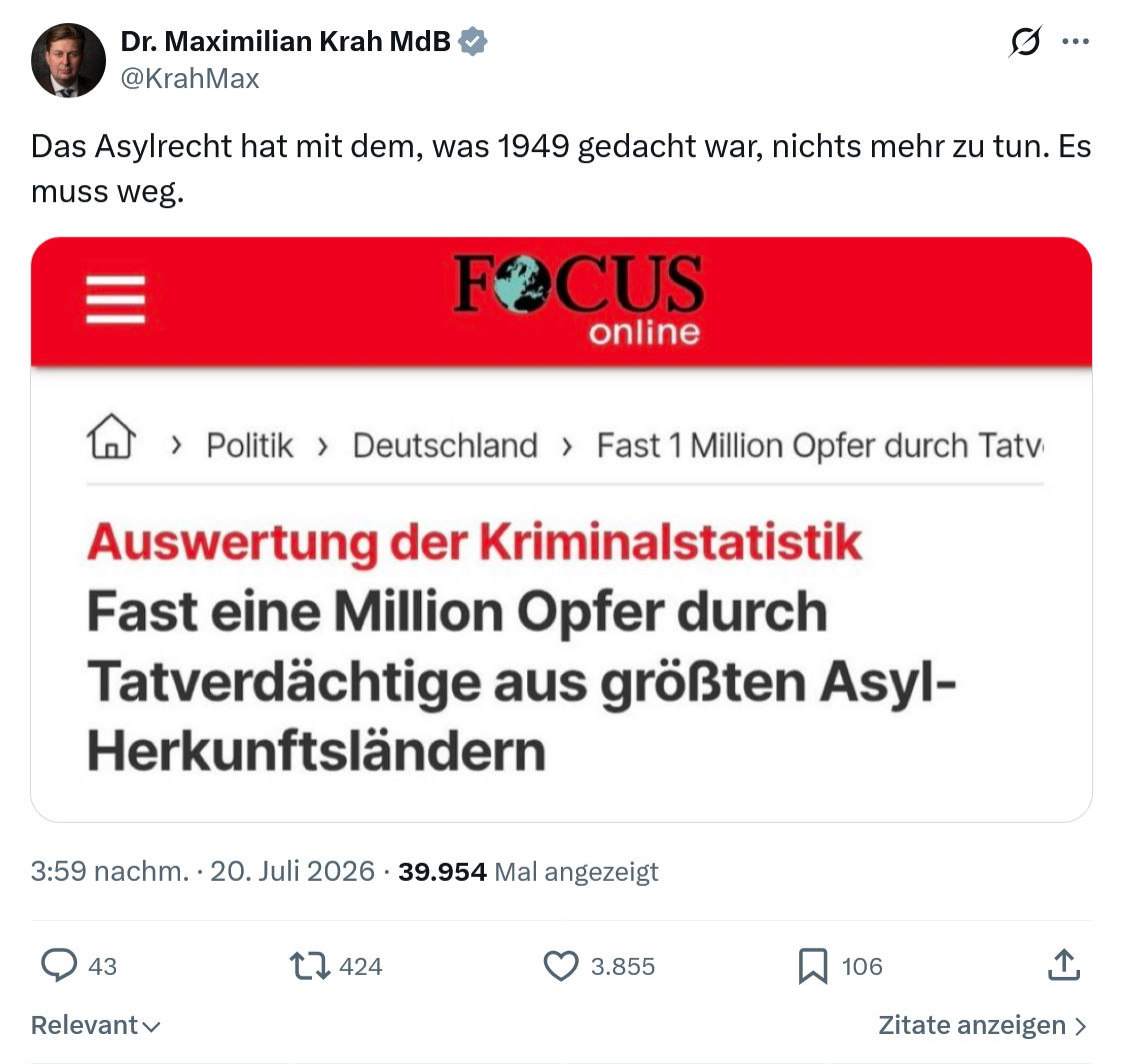 Maximilian Krah: Das Asylrecht hat mit dem...