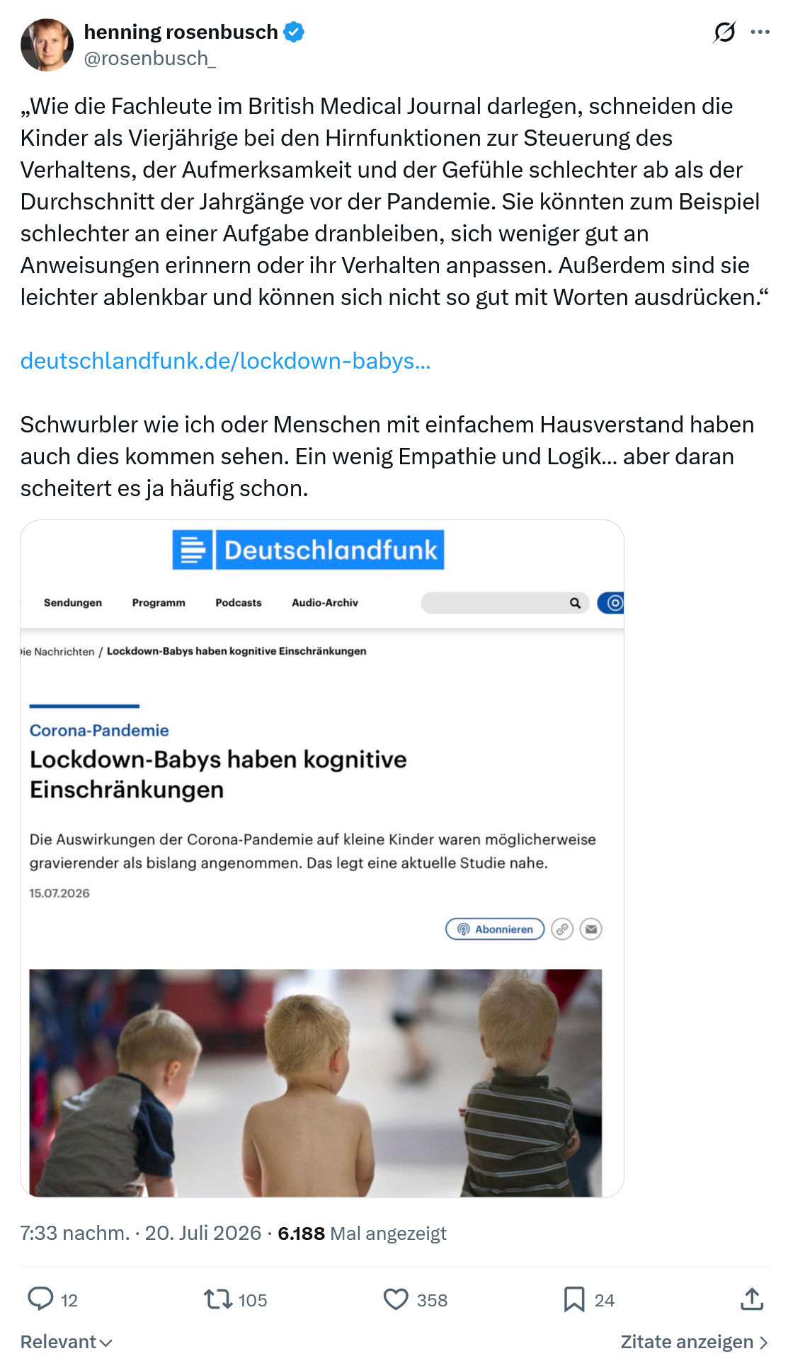 henning rosenbusch: Wie die Fachleute im British Medical Journal darlegen...