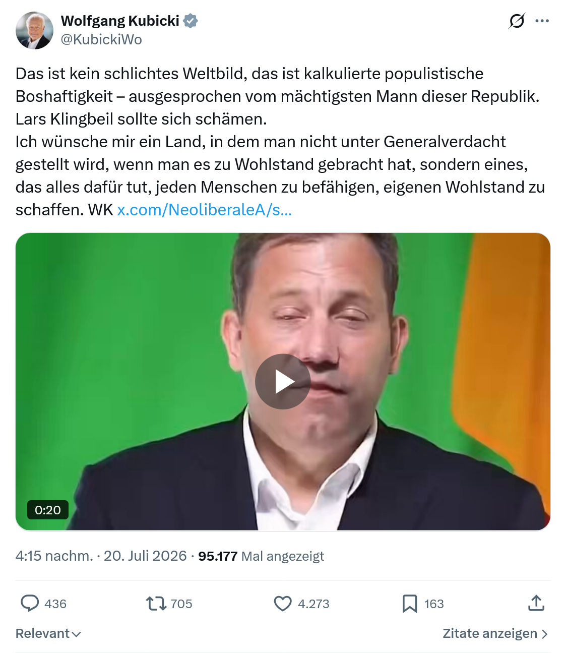Wolfgang Kubicki: Das ist kein schlichtes Weltbild...