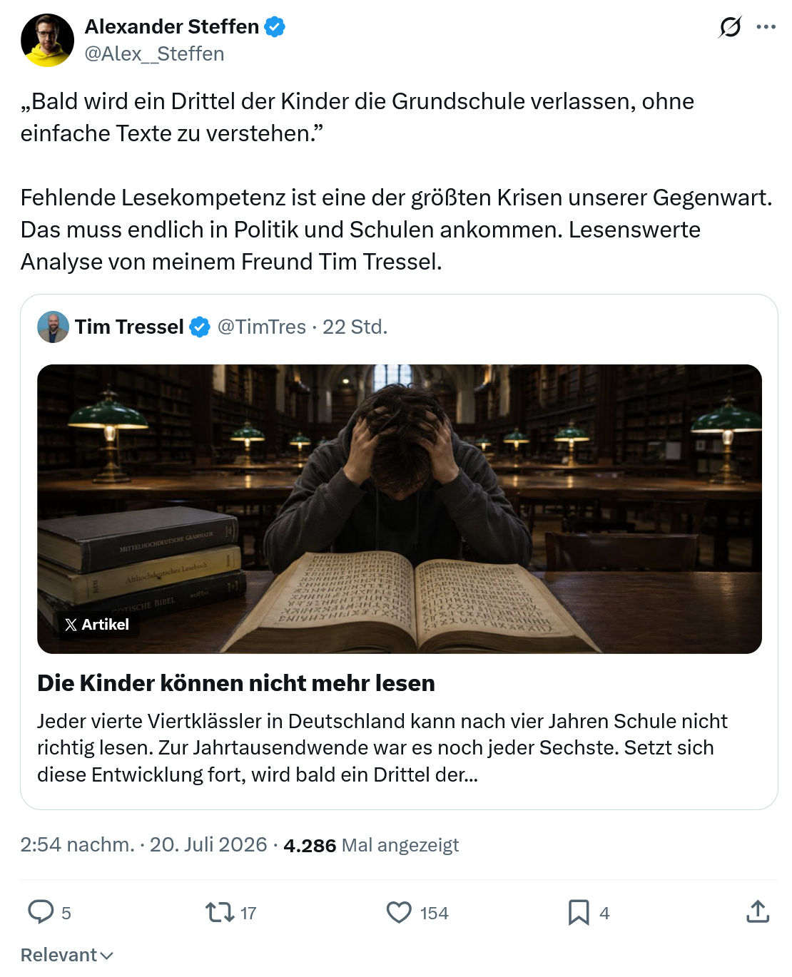 Alexander Steffen: Bald wird ein Drittel der Kinder...