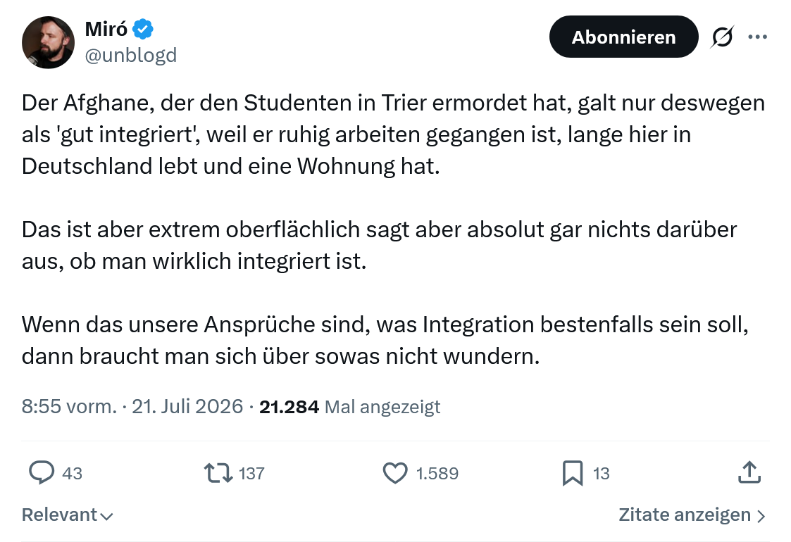 Miro Wolsfeld: Der Afghane, der den Studenten...