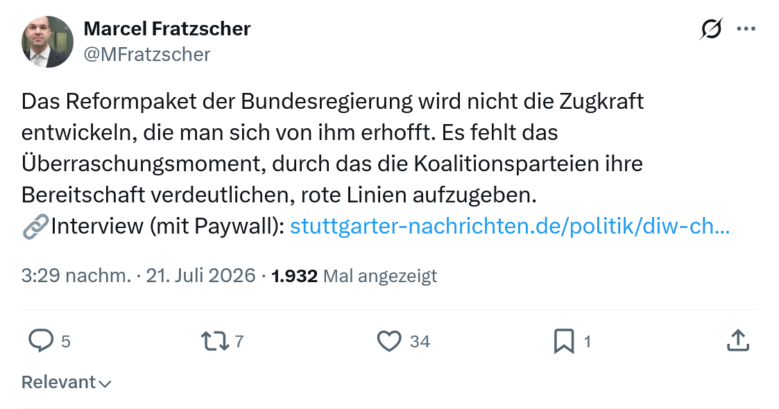Marcel Fratzscher: Das Reformpaket der Bundesregierung...