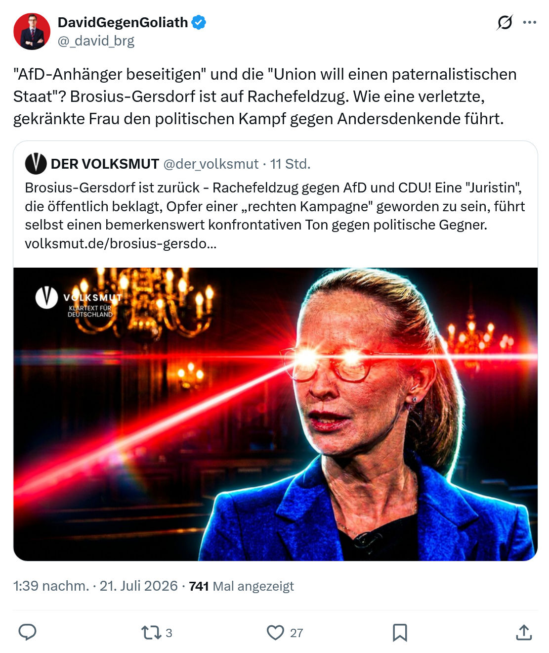 David Gegen Goliath: AfD-Anhänger beseitigen...
