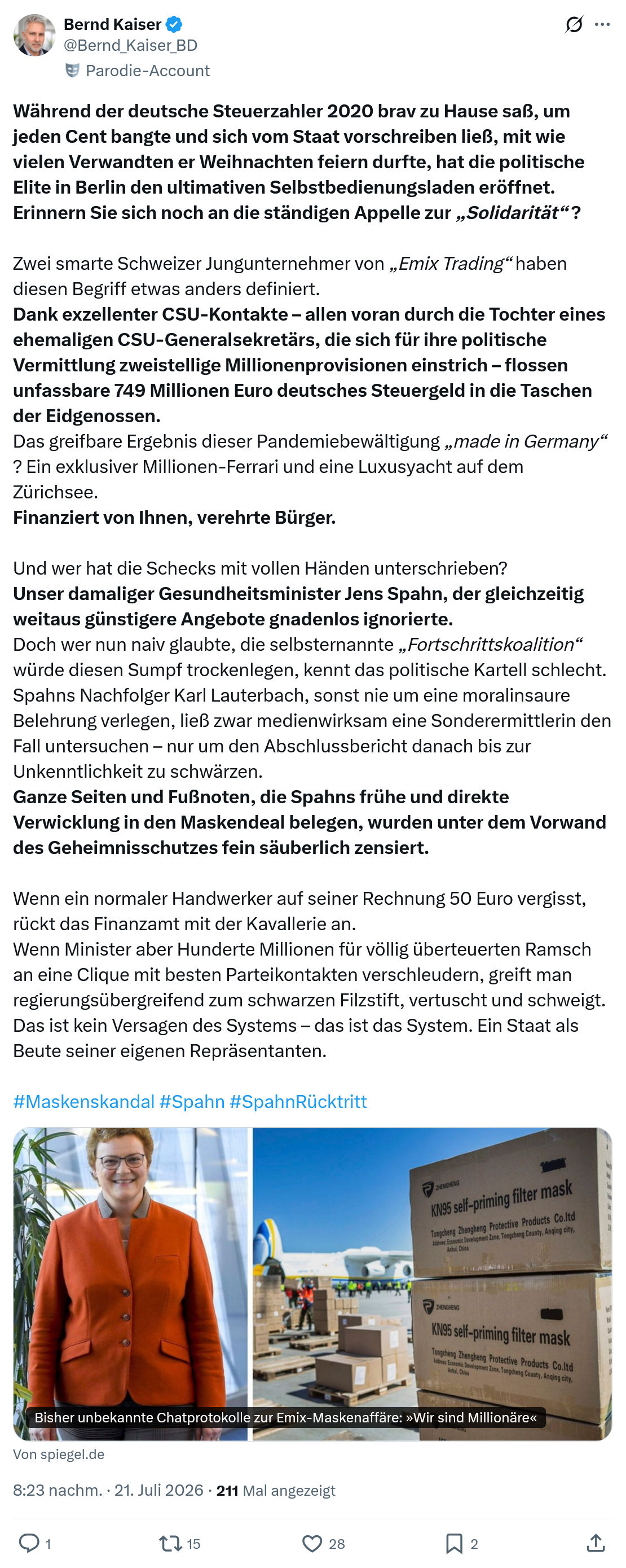 Bernd Kaiser: Während der deutsche Steuerzahler...