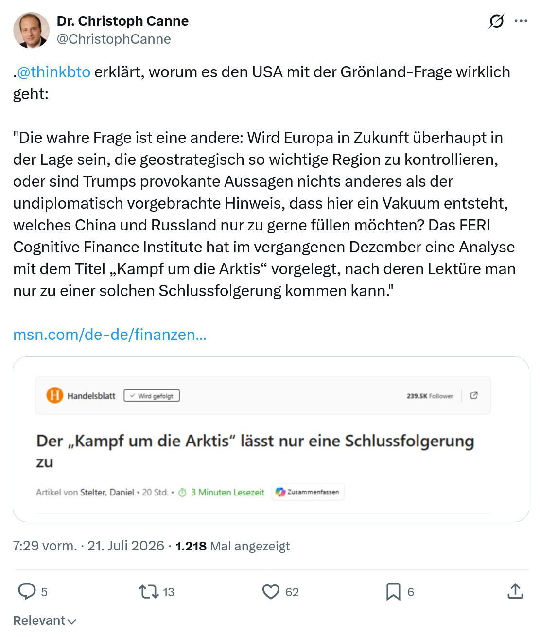 Christoph Canne: @thinkbto erklärt, worum es den USA...