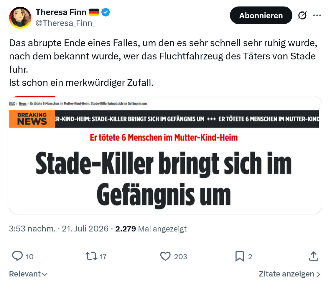 Theresa Finn: Das abrupte Ende eines Falles...