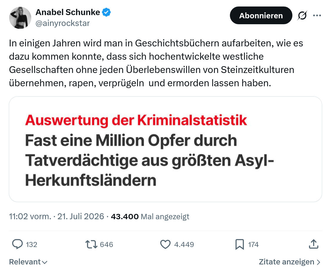 Anabel Schunke: In einigen Jahren wird man in Geschichtsbüchern...
