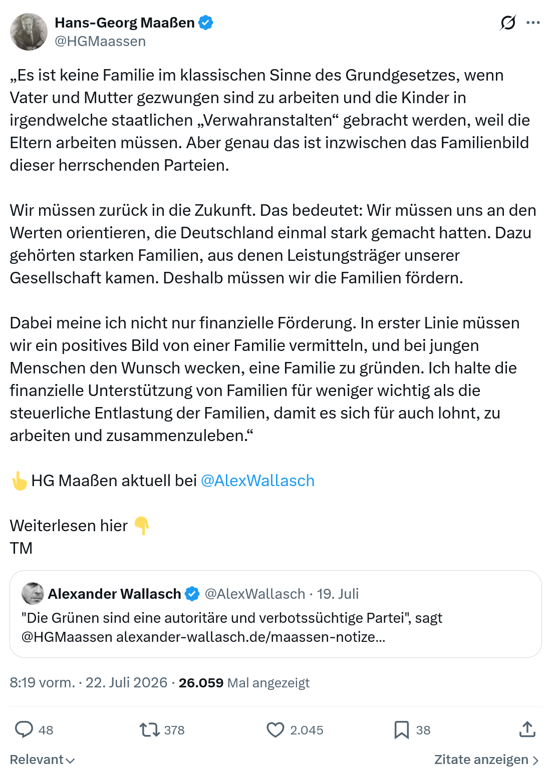 Hans-Georg Maaßen: Es ist keine Familie im klassischen Sinne...