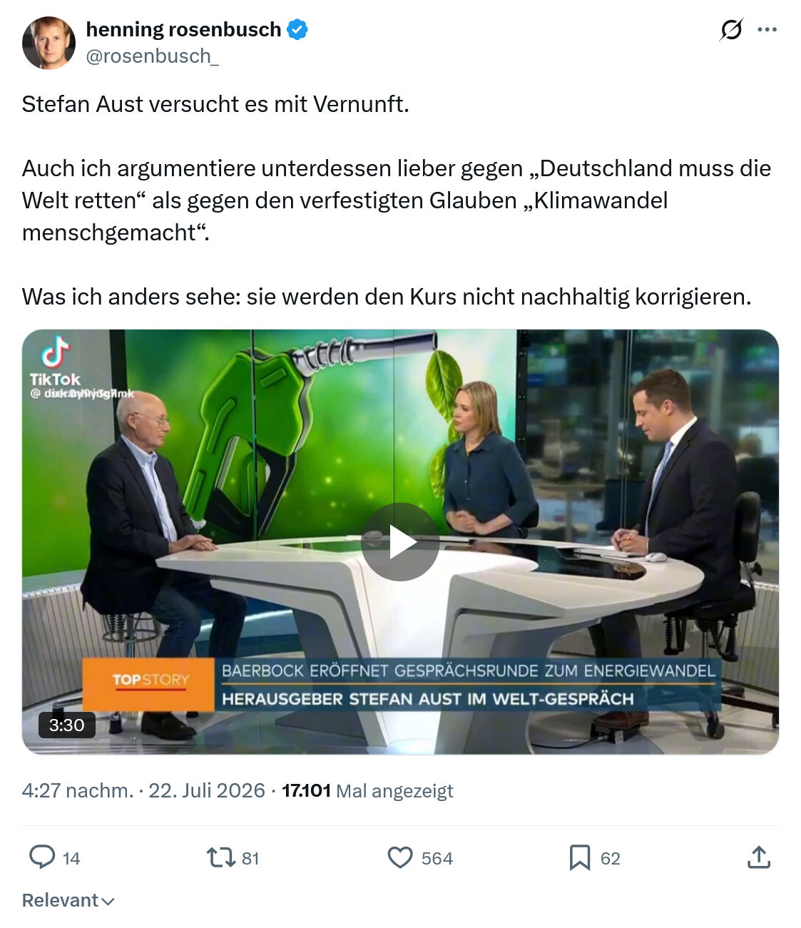 henning rosenbusch: Stefan Aust versucht es mit Vernunft...