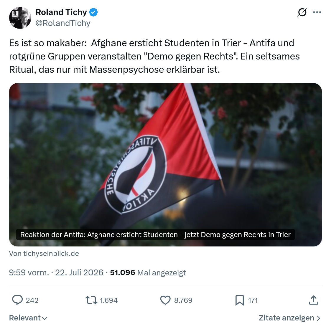 Roland Tichy: Es ist so makaber...