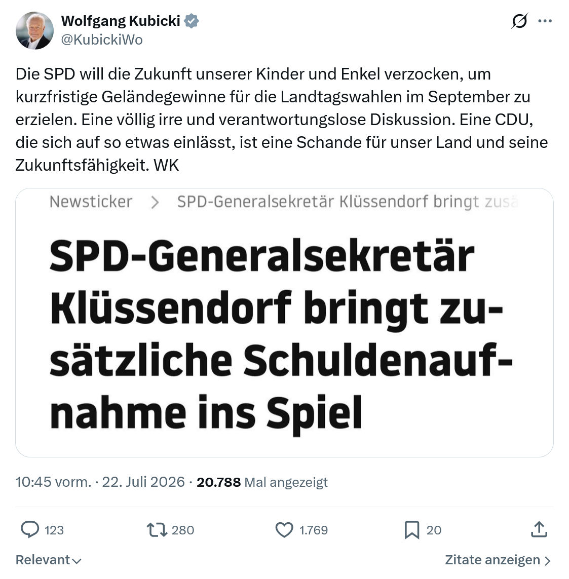 Wolfgang Kubicki: Die SPD will die Zukunft...