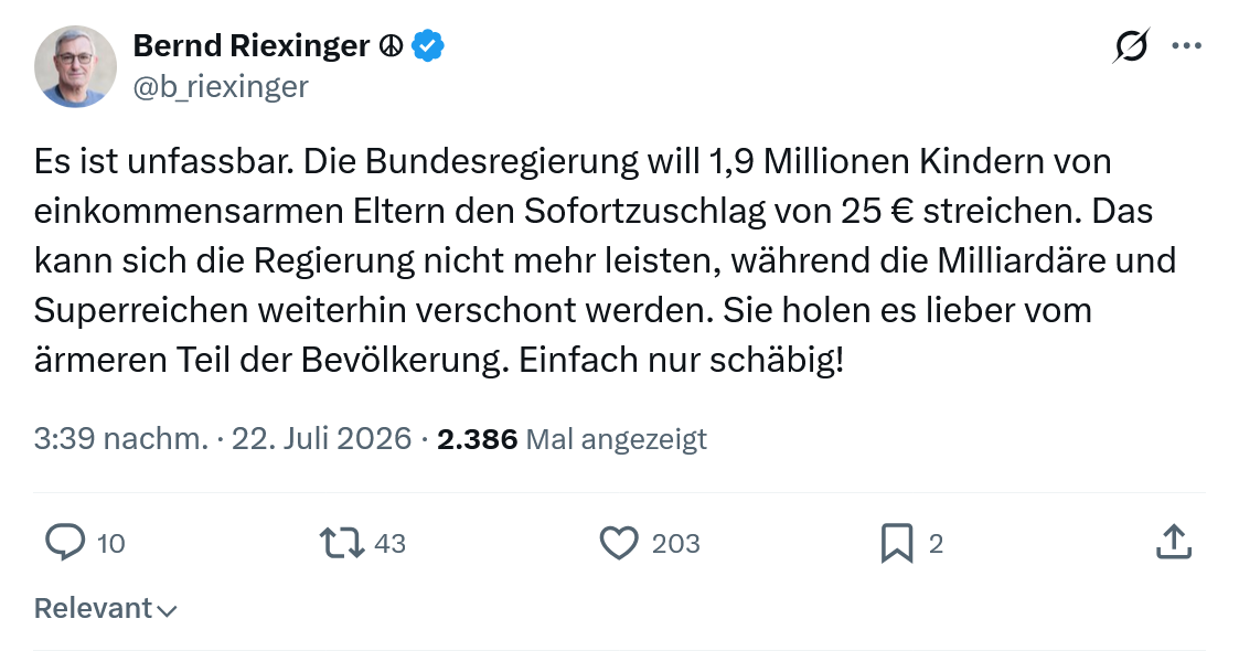 Bernd Riexinger: Es ist unfassbar...