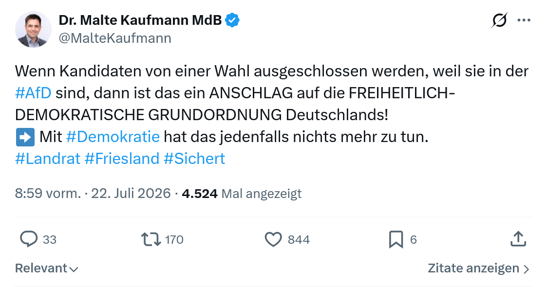 Malte Kaufmann: Wenn Kandidaten von einer Wahl...