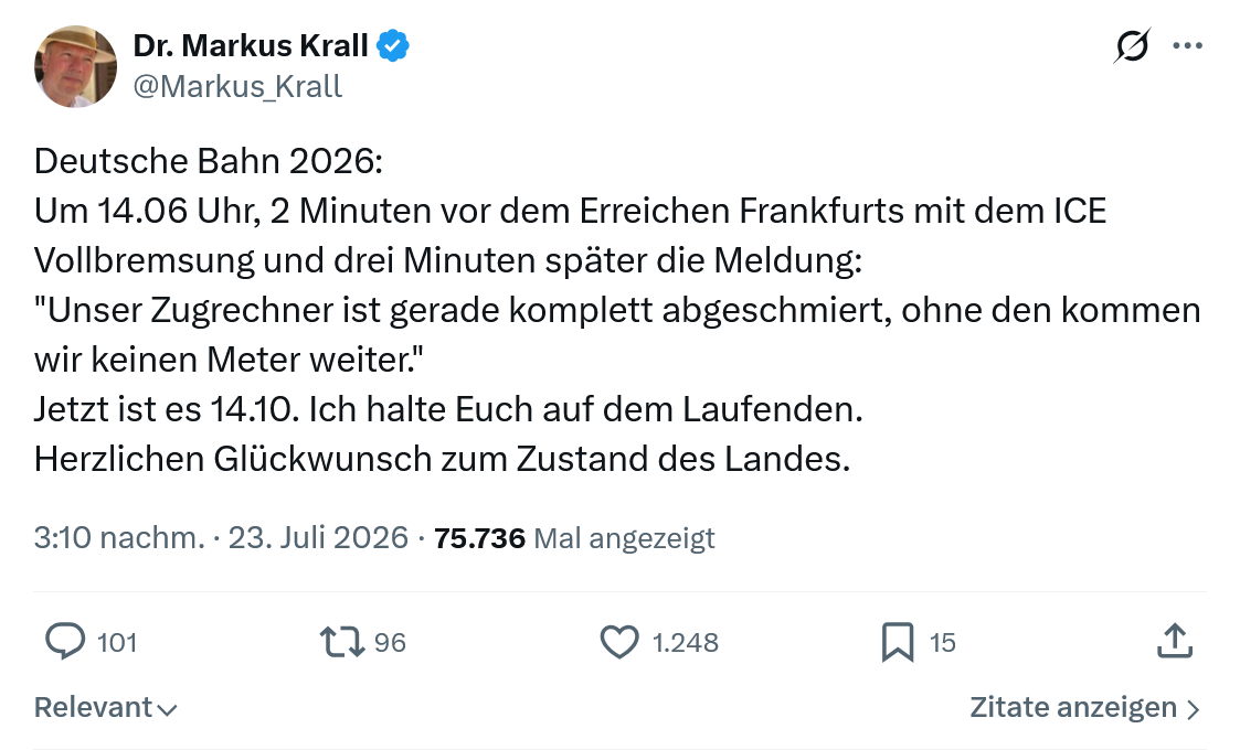 Markus Krall: Deutsche Bahn 2026...