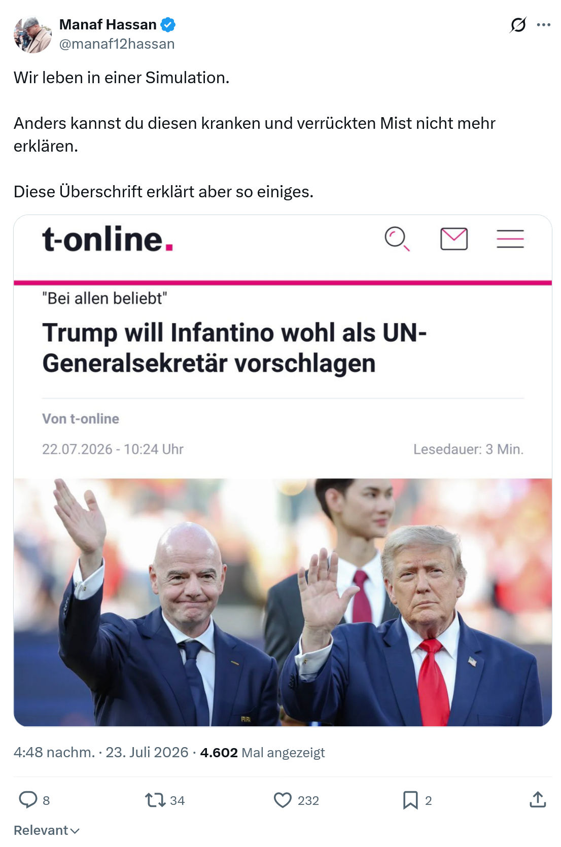 Manaf Hassan: Wir leben in einer Simulation...