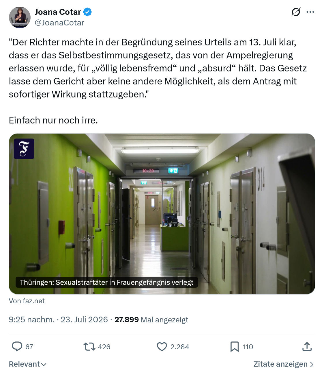 Joana Cotar: Der Richter machte in der Begründung...