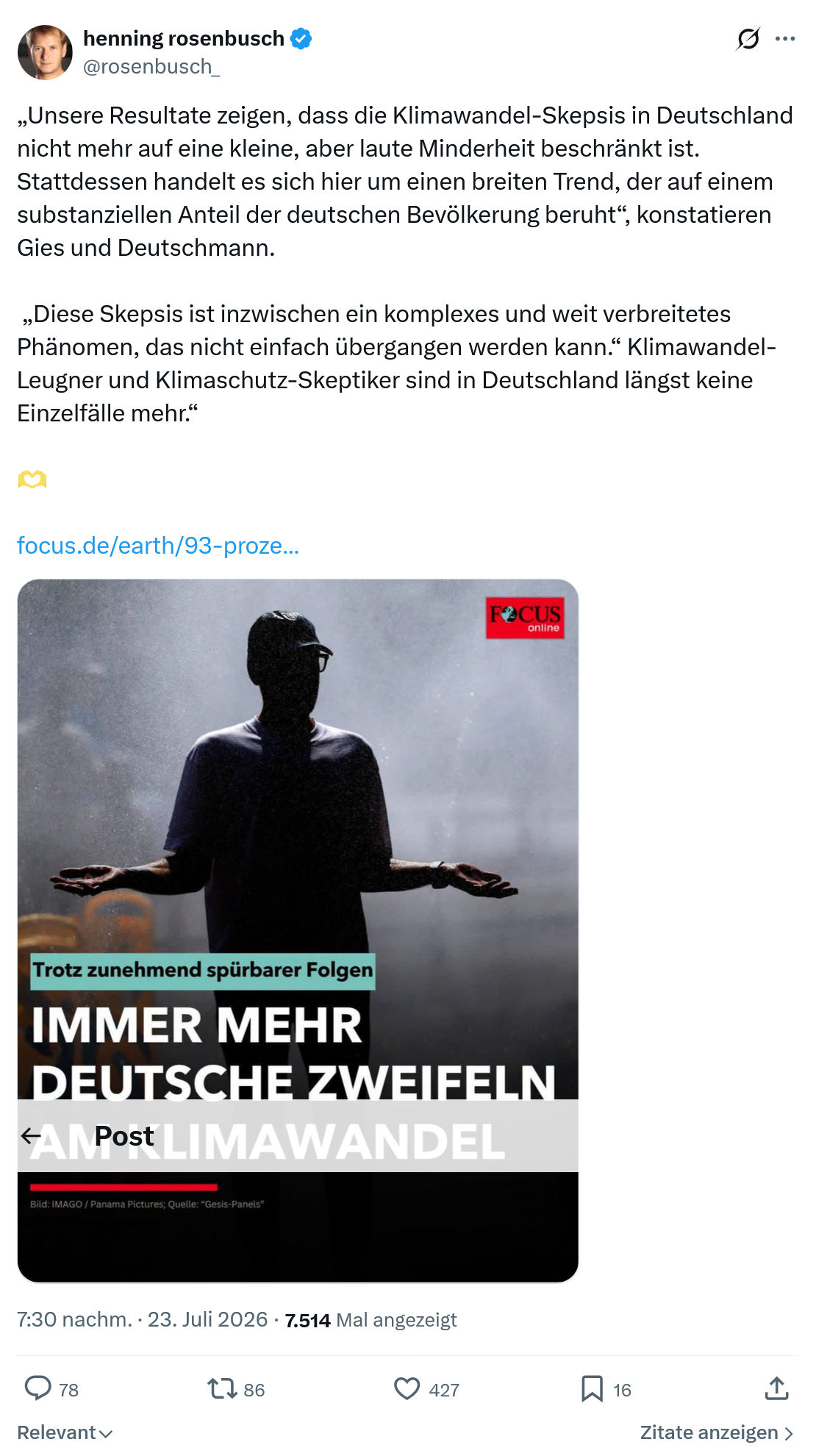 henning rosenbusch: Unsere Resultate zeigen...