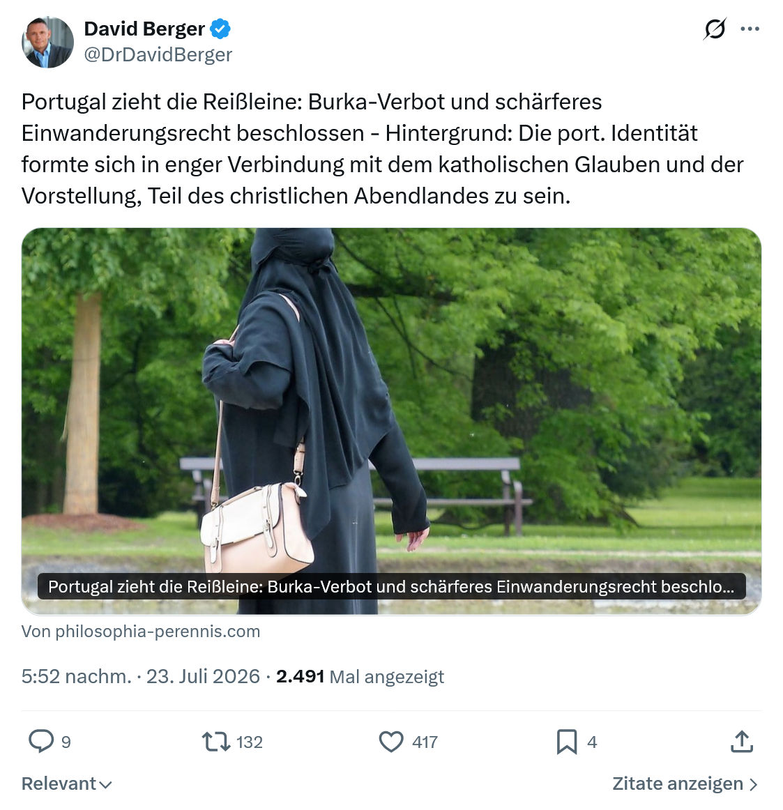 David Berger: Portugal zieht die Reißleine...