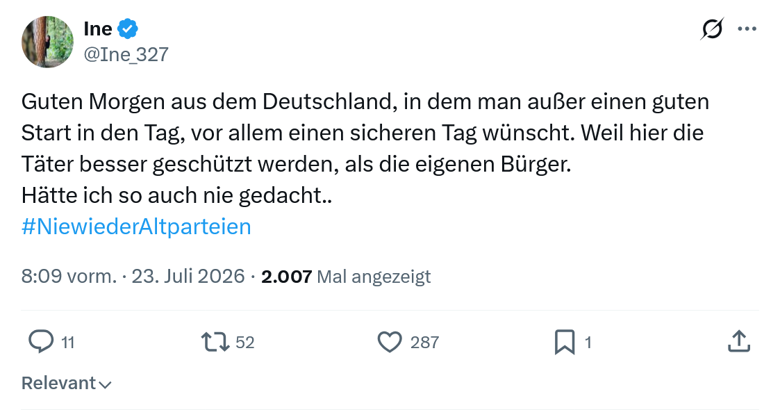 Ine: Guten Morgen aus dem Deutschland, in dem man außer...