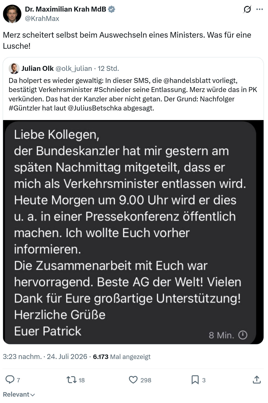 Maximilian Krah: Merz scheitert selbst...