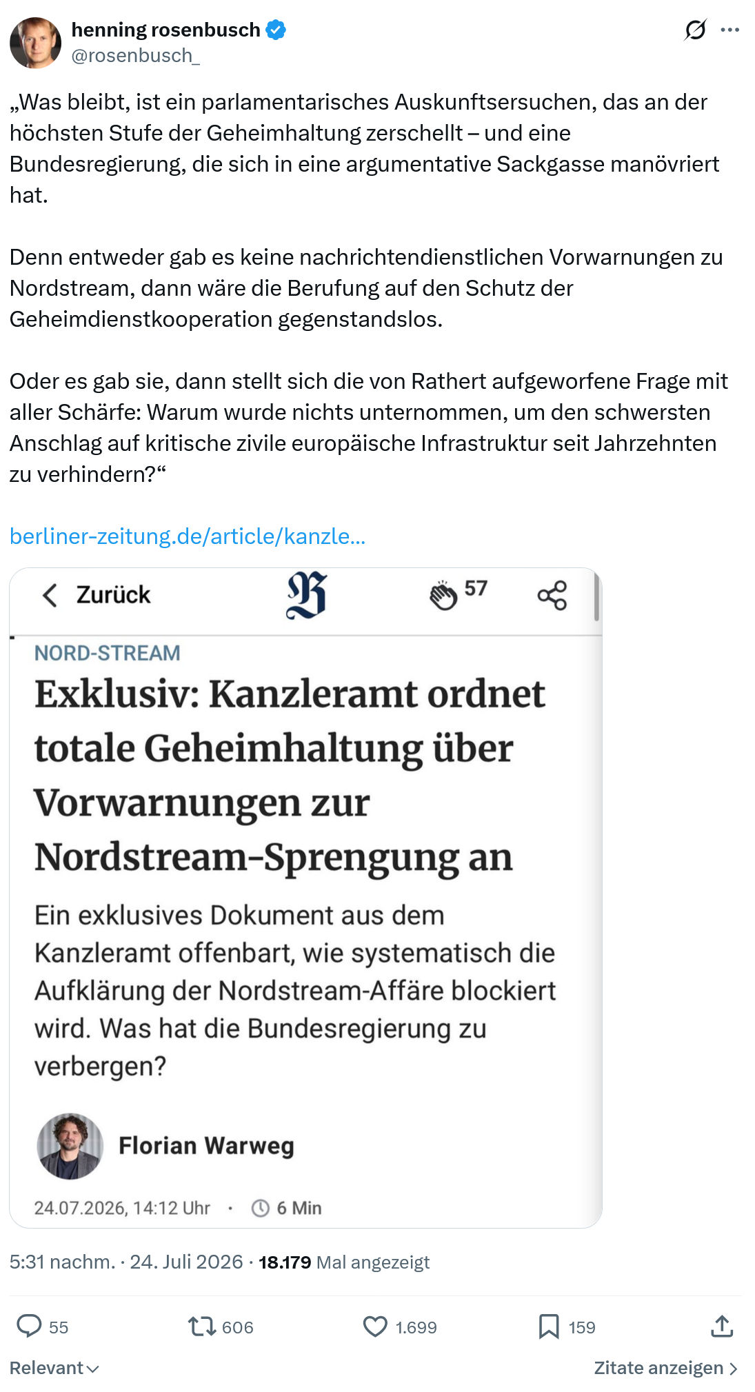 henning rosenbusch: Was bleibt, ist ein parlamentarisches...