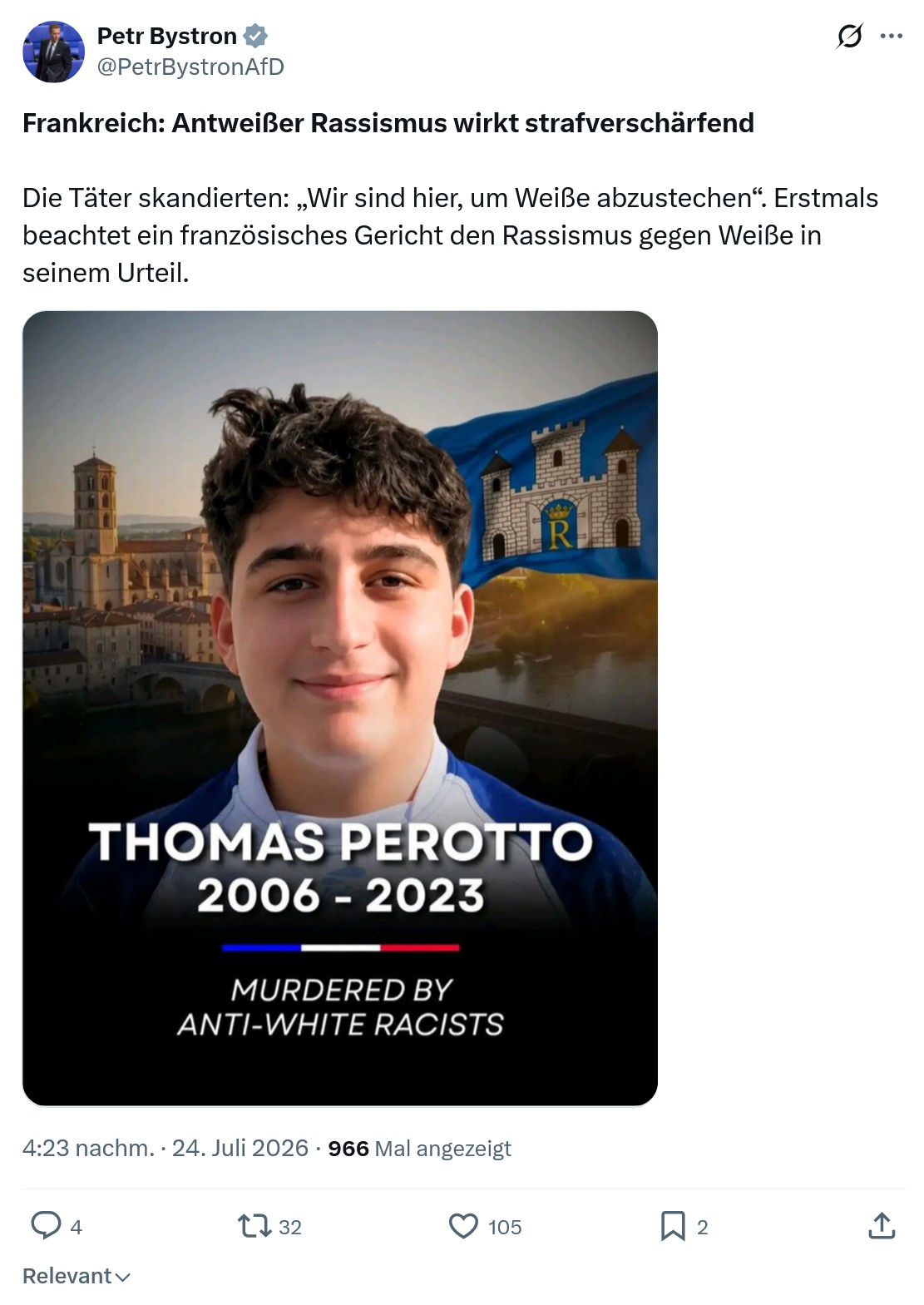 Petr Bystron: Antweißer Rassismus wirkt strafverschärfend...