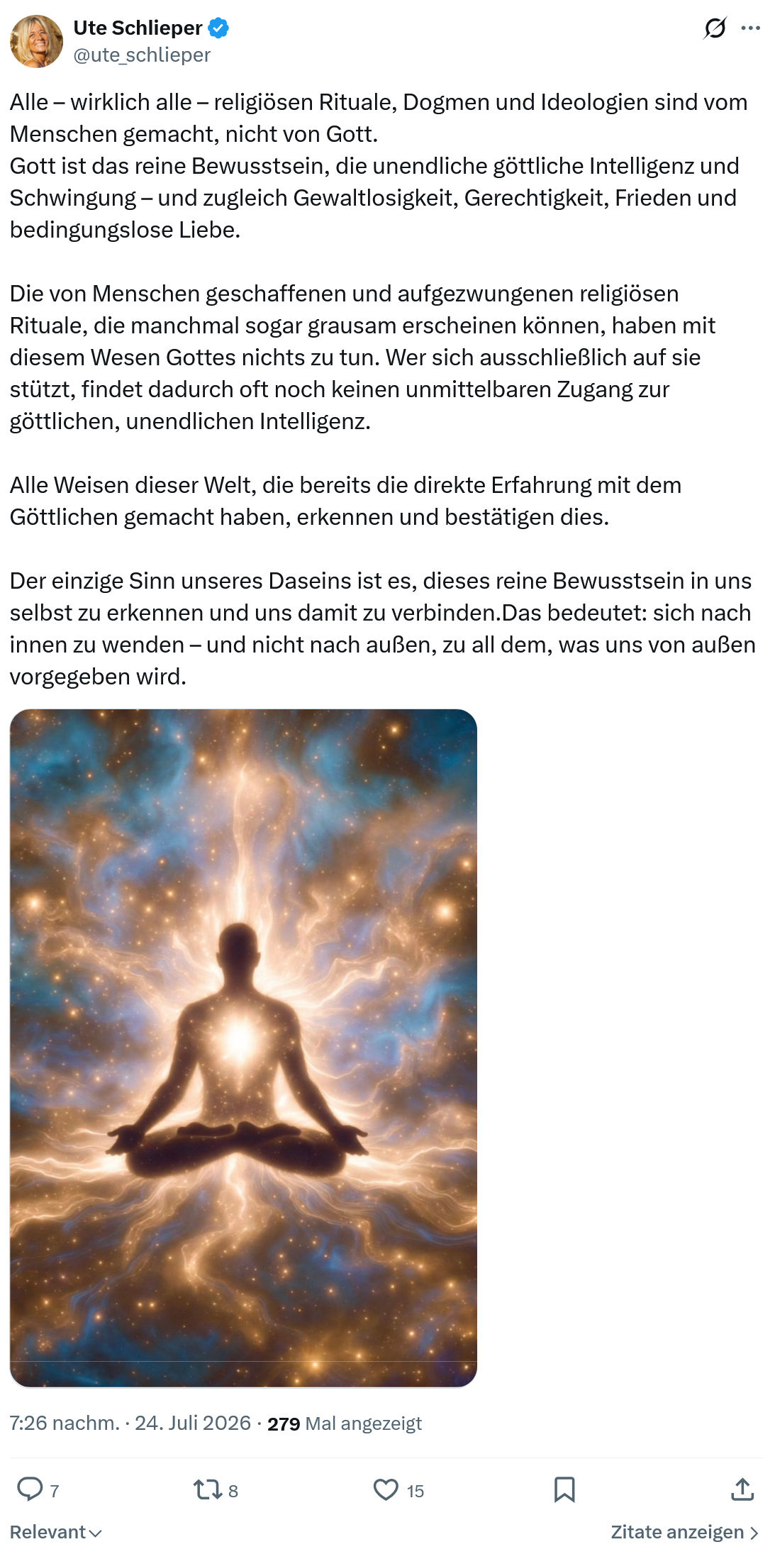 Ute Schlieper: Alle – wirklich alle – religiösen Rituale...