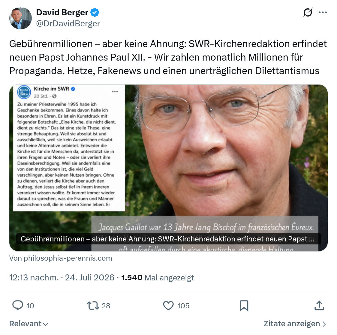 David Berger: Gebührenmillionen...