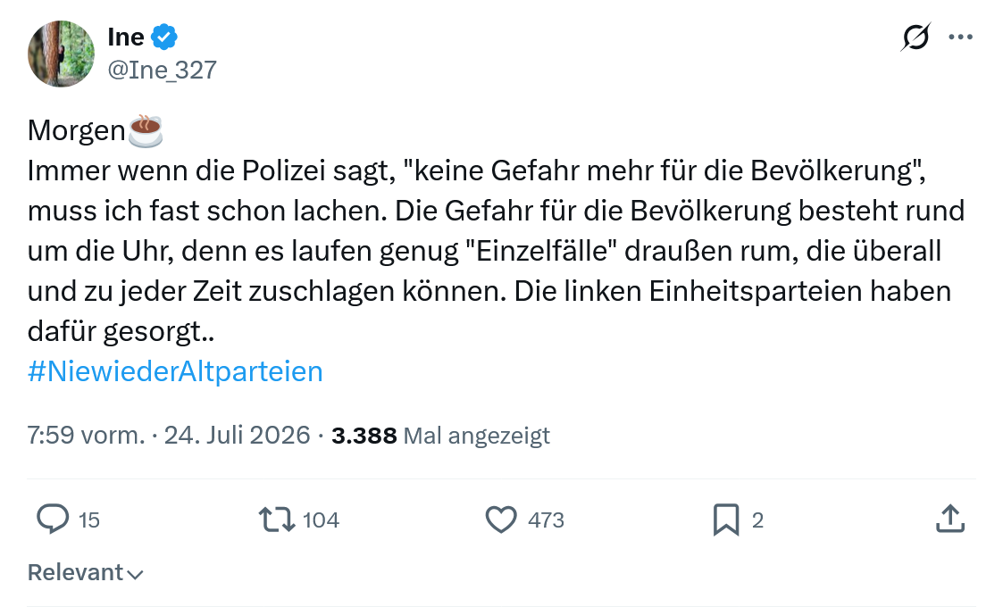 Ine: Immer wenn die Polizei sagt...