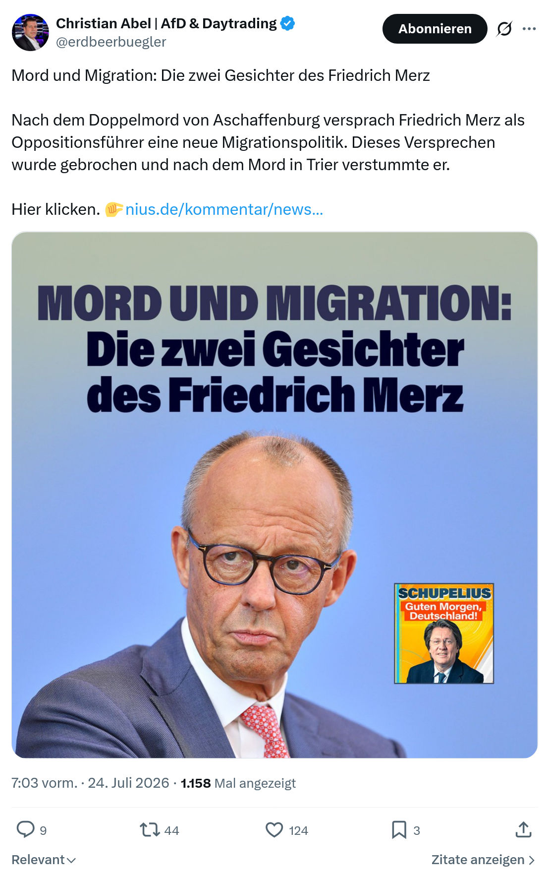 Christian Abel: Mord und Migration...